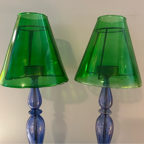 BUNDLE - Set of 2 - Unique Vintage Tea Light Candle holder’s Lovely Colours - Picture 3 of 15